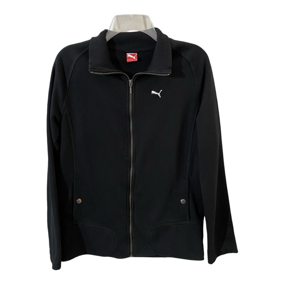 Puma Black Full Front Zip Cotton Jacket Women’s Large
